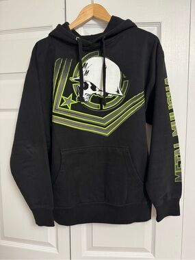 Men’s Metal Mulisha Black & Lime Skull Pullover Hoodie